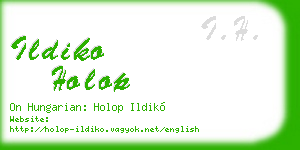 ildiko holop business card
